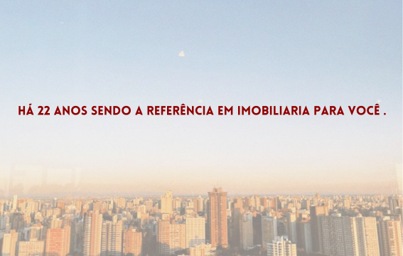 banner inicial escrito 'Há 22 anos sendo referência em imobiliária para você'